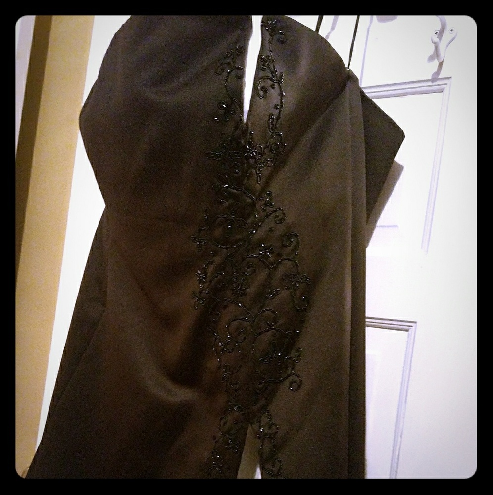 David's Bridal - black and white gown